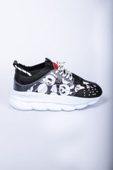Stijlvolle 'Panda' herensneakers - zwart-wit patroon met witte zool - Herenkleding Vibes Fashion (6840028627027)