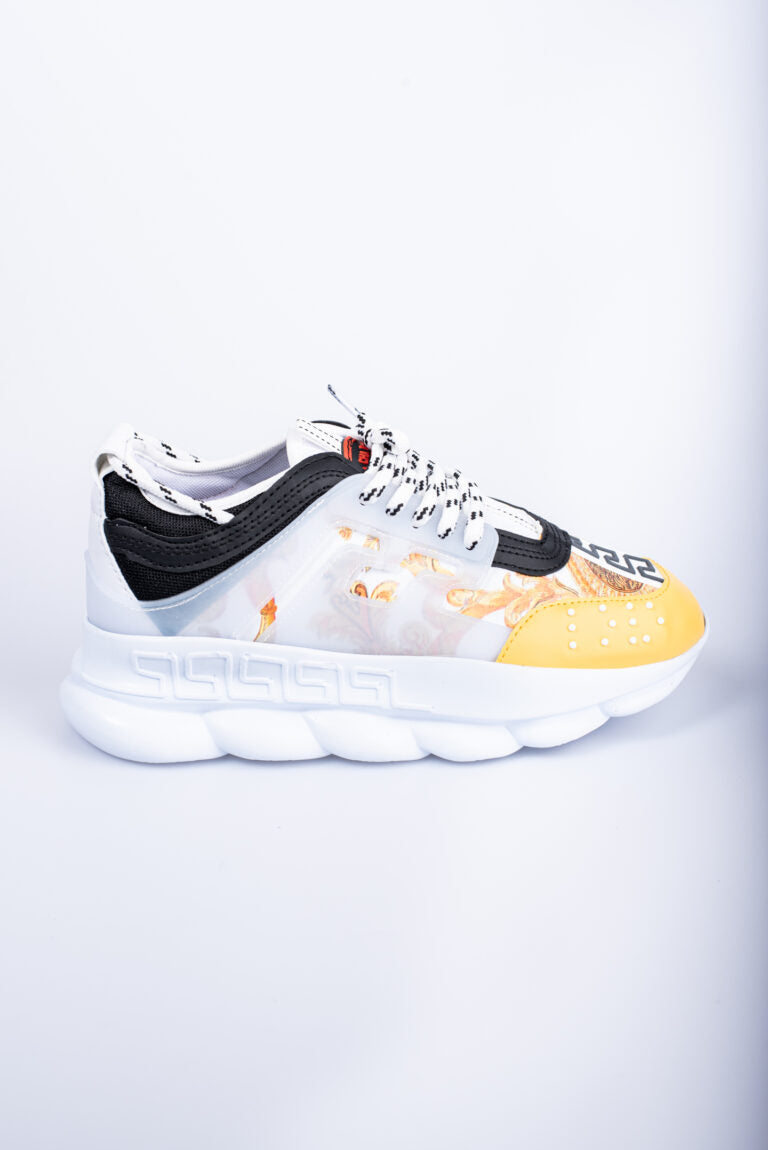 'White Gold' Herensneakers met Gouden Accenten en Witte Comfortabele Zool - Herenkleding Vibes Fashion (6840026464339)