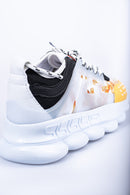 'White Gold' Herensneakers met Gouden Accenten en Witte Comfortabele Zool - Herenkleding Vibes Fashion (6840026464339)