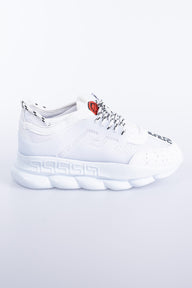 Heren Sneakers 'Fully White' - Met Hoge Witte Ribbelzool - Herenkleding Vibes Fashion (6840035573843)