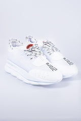 Heren Sneakers 'Fully White' - Met Hoge Witte Ribbelzool - Herenkleding Vibes Fashion (6840035573843)