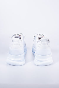 Heren Sneakers 'Fully White' - Met Hoge Witte Ribbelzool - Herenkleding Vibes Fashion (6840035573843)