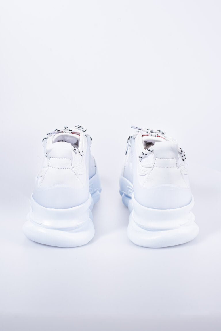 Heren Sneakers 'Fully White' - Met Hoge Witte Ribbelzool - Herenkleding Vibes Fashion (6840035573843)