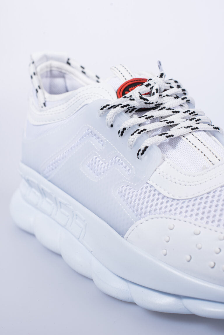 Heren Sneakers 'Fully White' - Met Hoge Witte Ribbelzool - Herenkleding Vibes Fashion