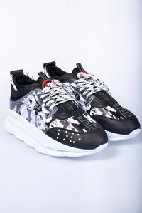Stijlvolle 'Panda' herensneakers - zwart-wit patroon met witte zool - Herenkleding Vibes Fashion (6840028627027)
