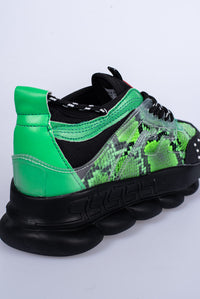 'Croco' Sneakers voor Heren - Donkergroen met Zwarte Zool - Herenkleding Vibes Fashion (6840025710675)