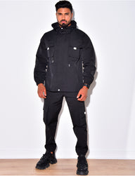 2-Delig Cargo Pak Heren ´the Stuttgart´ met Capuchon en Borstzakken - Herenkleding Vibes Fashion (6920382447699)