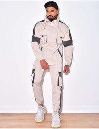 2-Delig Cargo Pak Heren ´the Stuttgart´ met Capuchon en Borstzakken - Herenkleding Vibes Fashion (6920382447699)