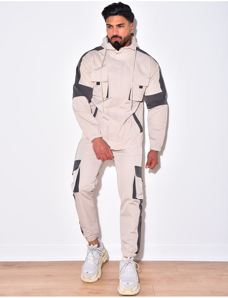 2-Delig Cargo Pak Heren ´the Stuttgart´ met Capuchon en Borstzakken - Herenkleding Vibes Fashion (6920382447699)