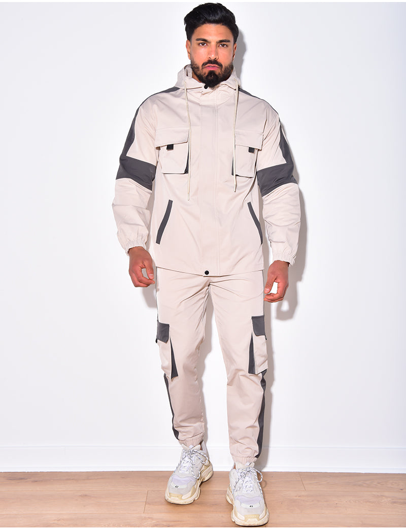 2-Delig Cargo Pak Heren ´the Stuttgart´ met Capuchon en Borstzakken - Herenkleding Vibes Fashion (6920382447699)