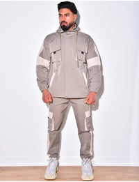 2-Delig Cargo Pak Heren ´the Stuttgart´ met Capuchon en Borstzakken - Herenkleding Vibes Fashion (6920382447699)