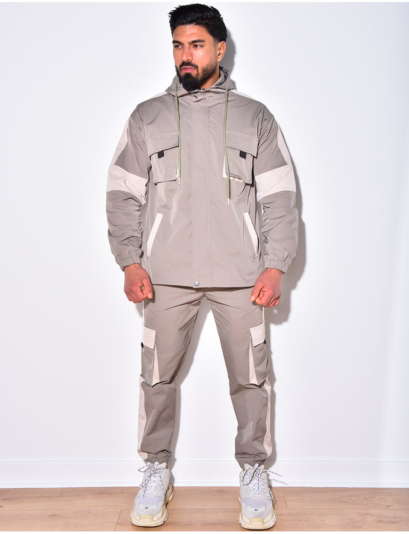 2-Delig Cargo Pak Heren ´the Stuttgart´ met Capuchon en Borstzakken - Herenkleding Vibes Fashion (6920382447699)