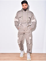 2-Delig Cargo Pak Heren ´the Stuttgart´ met Capuchon en Borstzakken - Herenkleding Vibes Fashion (6920382447699)