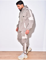 2-Delig Cargo Pak Heren ´the Stuttgart´ met Capuchon en Borstzakken - Herenkleding Vibes Fashion (6920382447699)