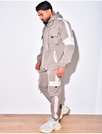 2-Delig Cargo Pak Heren ´the Stuttgart´ met Capuchon en Borstzakken - Herenkleding Vibes Fashion (6920382447699)