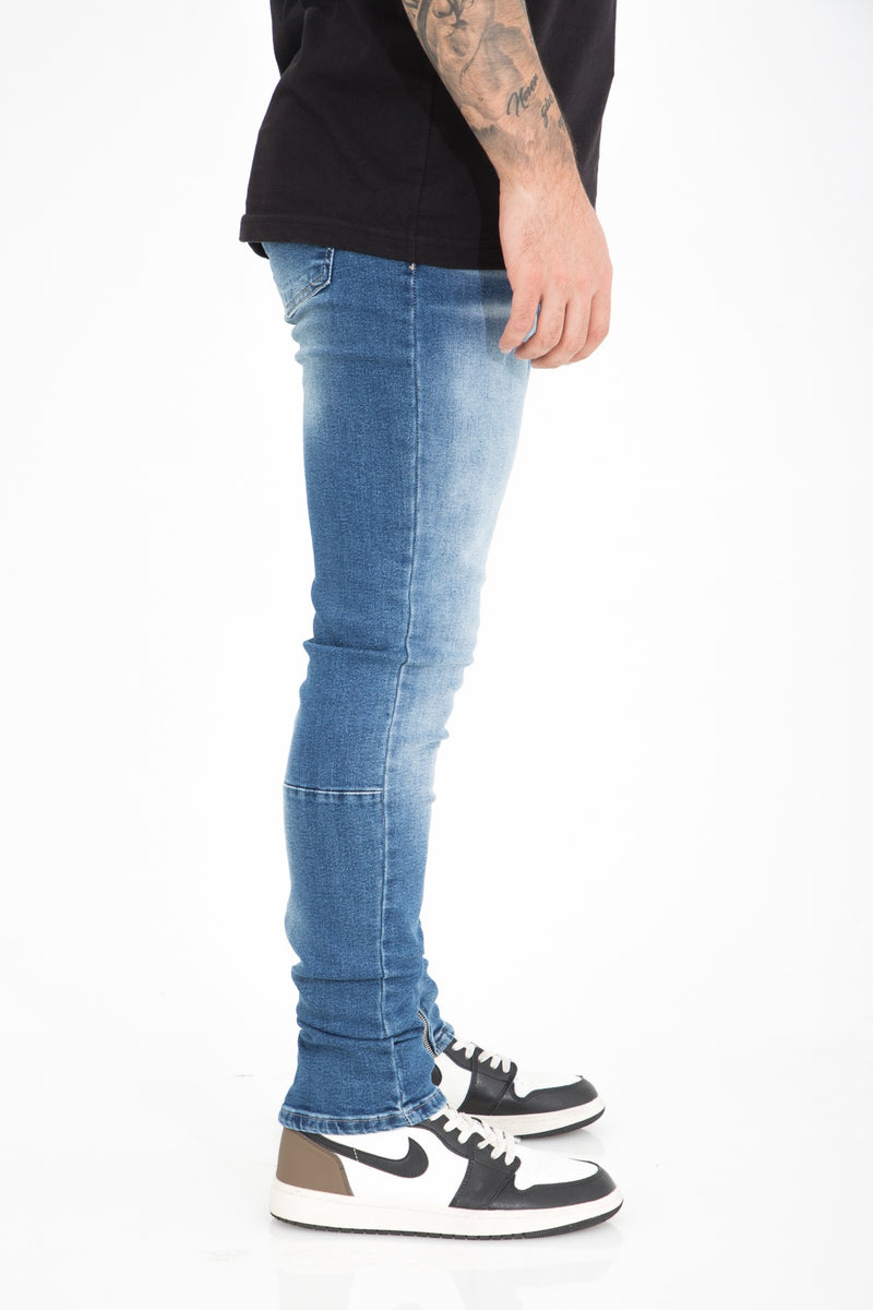 Flared 'Camioza' Jeans met Rits Sluitingen bij de Enkels - Herenkleding Vibes Fashion