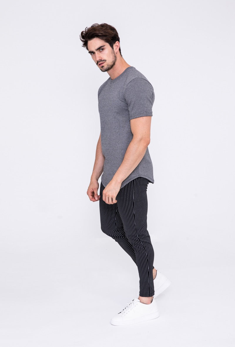 Gestreept Chino Pantalon voor Heren - Stretch Broek voor Mannen - Herenkleding Vibes Fashion