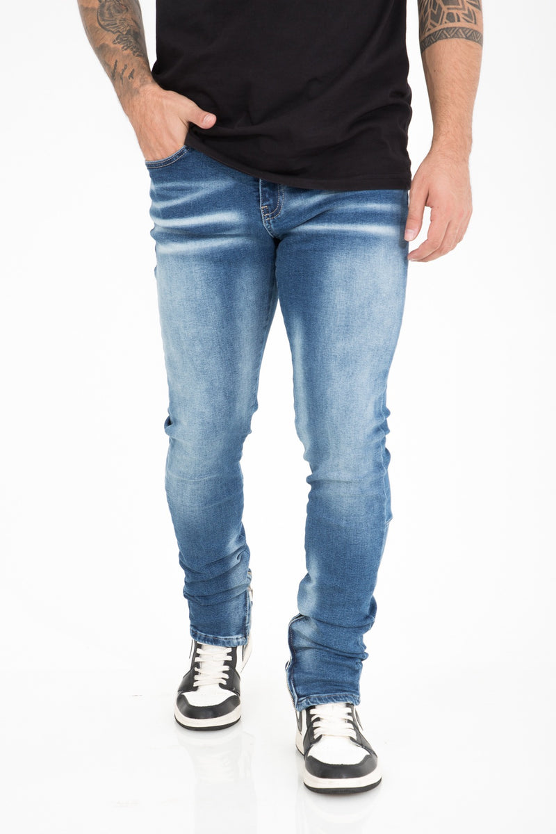 Flared 'Camioza' Jeans met Rits Sluitingen bij de Enkels - Herenkleding Vibes Fashion