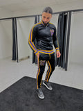 Stretch Heren Tracksuit 'Lakers' - Trainingspak met Fluweel Stof - Herenkleding Vibes Fashion
