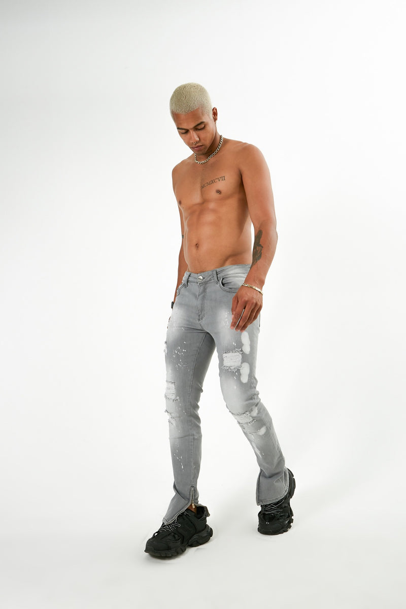 Cairo - Flared Jeans Zipped Stretch Denim - Herenkleding Vibes Fashion