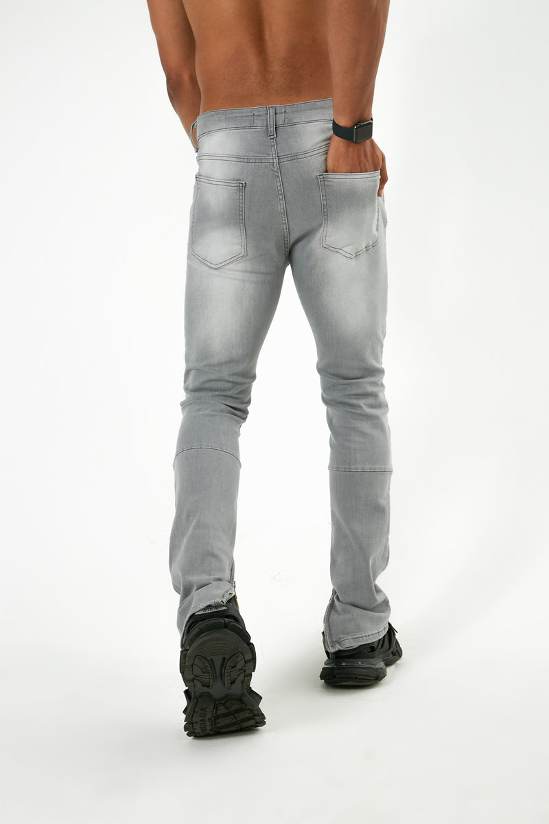 Cairo - Flared Jeans Zipped Stretch Denim - Herenkleding Vibes Fashion