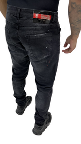 Plus Size Herenjeans 'the Dutchvibes Black Badged met Emblemen - Herenkleding Vibes Fashion (6829193265235)