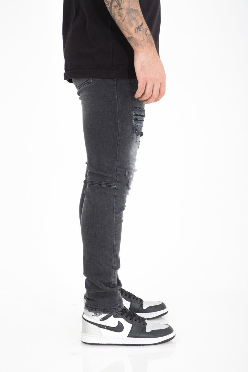 Jeans heren 'Tropez' met scheurtjes en grote lichte vlekken