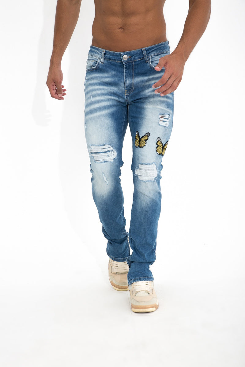 Toledo - Flared Jeans Zipped Stretch Denim