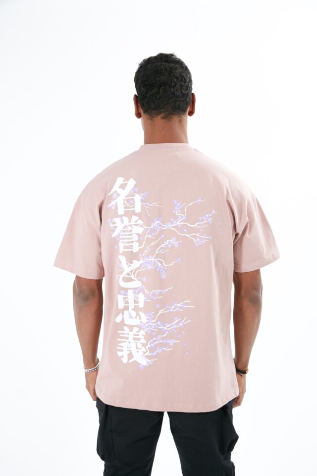 The Mystic 'Oriental' Loose Fit T Shirt Voor Heren Met Opdruk Aan De Voorkant & Achterkant