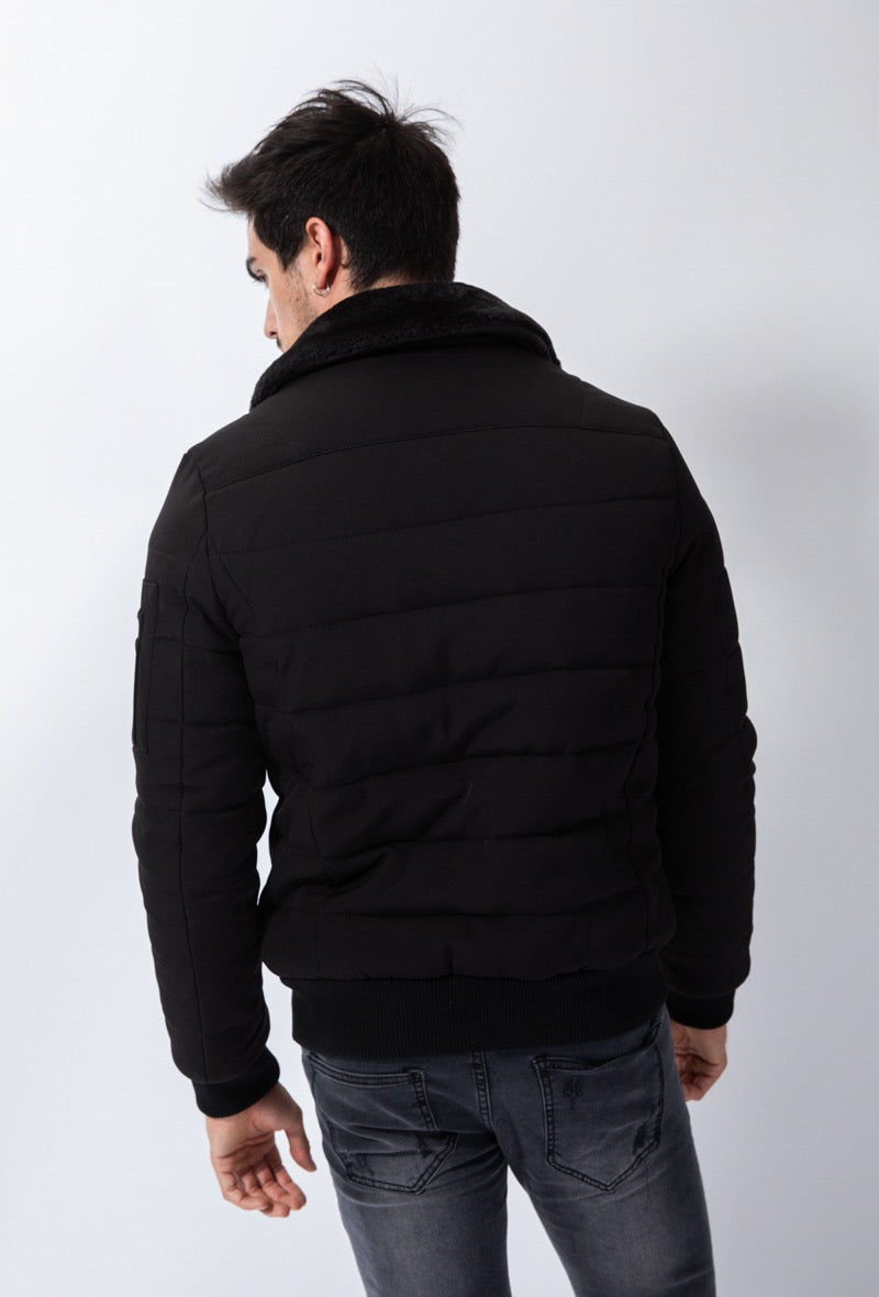 De 'Carbon Jacket' Winterjas voor Heren - Met Warme Wollen Kraag - Herenkleding Vibes Fashion