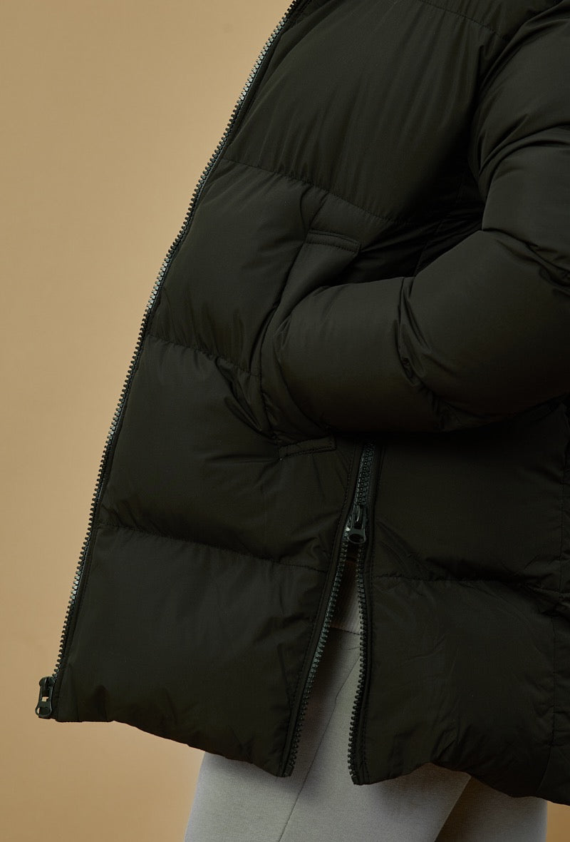 Jas heren 'the Helsinki' puffer jacket half lang met hoge kraag - Herenkleding Vibes Fashion