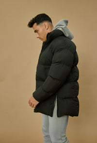 Jas heren 'the Helsinki' puffer jacket half lang met hoge kraag - Herenkleding Vibes Fashion (6870732603475)