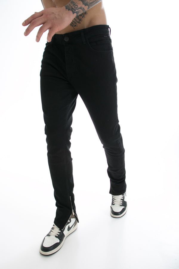 'Elegante' Flared Zwarte Jeans voor Heren - Stretch spijkerbroek met Scheuren