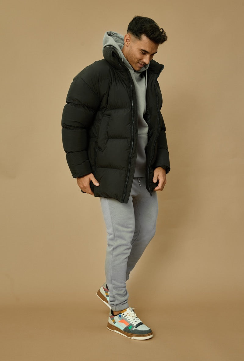 Jas heren 'the Helsinki' puffer jacket half lang met hoge kraag - Herenkleding Vibes Fashion (6870732603475)