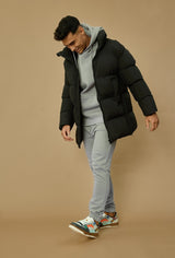 Jas heren 'the Helsinki' puffer jacket half lang met hoge kraag - Herenkleding Vibes Fashion (6870732603475)