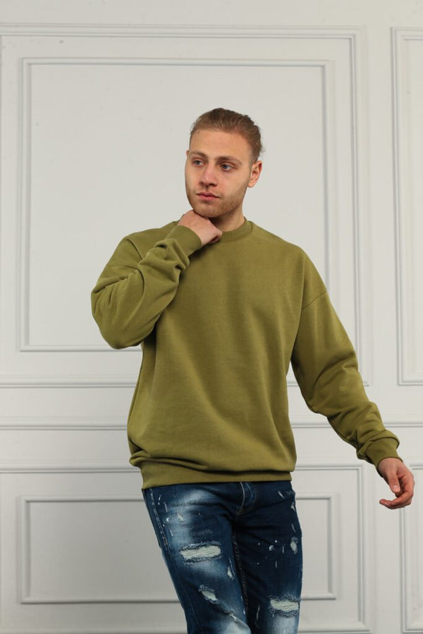 The Casual 'Khaki' Oversized Loose Fit Sweatshirt Voor Heren