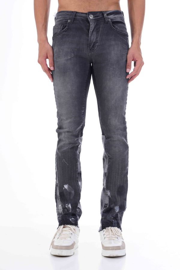Flared traveler jeans slim fit heren 'La Sol' met donkere vlekken