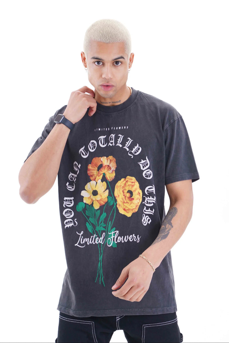 Loose fit t shirt 'Limited Flowers' oversized shirt