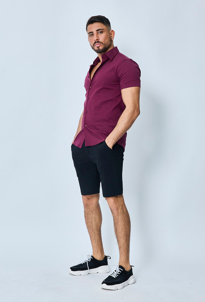 THE IBIZA OVERHEMD - SLIM FIT BLOUSE MET KORTE MOUWEN - Herenkleding Vibes Fashion (8343378166098)