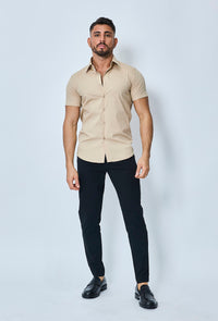 THE IBIZA OVERHEMD - SLIM FIT BLOUSE MET KORTE MOUWEN - Herenkleding Vibes Fashion (8343378166098)