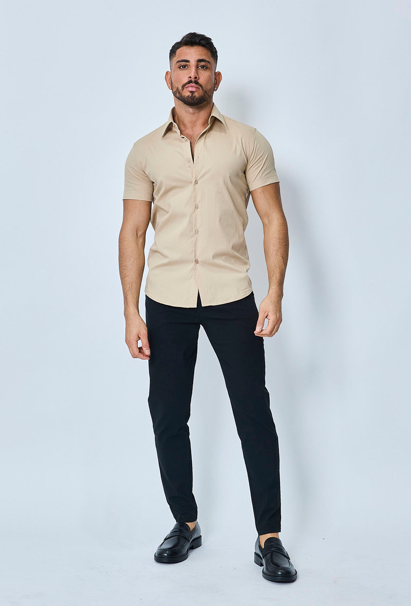 THE IBIZA OVERHEMD - SLIM FIT BLOUSE MET KORTE MOUWEN - Herenkleding Vibes Fashion (8343378166098)