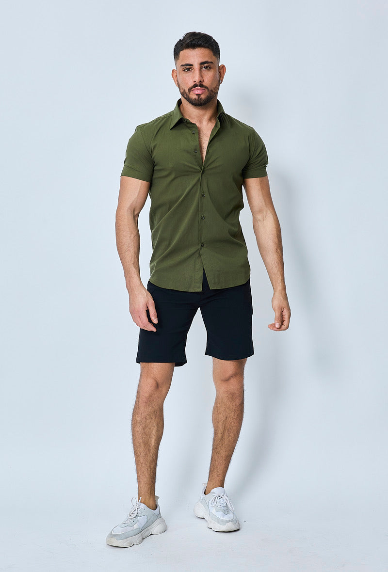 THE IBIZA OVERHEMD - SLIM FIT BLOUSE MET KORTE MOUWEN - Herenkleding Vibes Fashion (8343378166098)