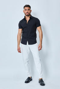 THE IBIZA OVERHEMD - SLIM FIT BLOUSE MET KORTE MOUWEN - Herenkleding Vibes Fashion (8343378166098)